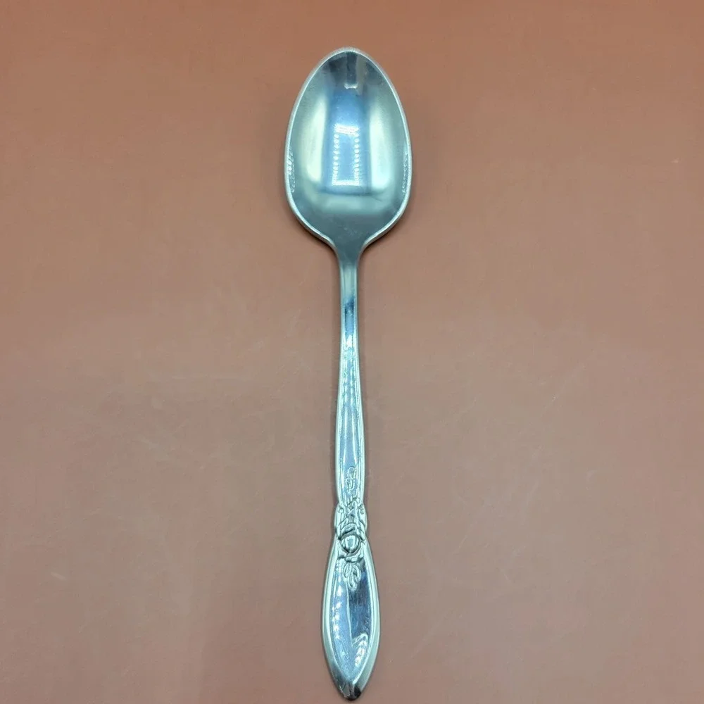 2 Oneida Community Stainless Oval Soup Spoon Spring Rose Betty Crocker 6 3/4 in